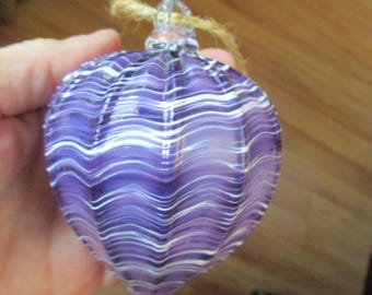 Blown Glass Garden Ornament or Witches Ball, Purple Haze