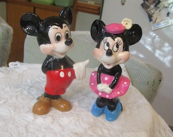 Mickey Mouse, Walt Disney Productions, Vintage Disney, Minnie Mouse, Disney Figurines, Mickey Figurine, Minnie Figurine