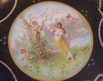 Austrian Plate, Wall Decor, Wall Plate, Angels, Cherubs, Victorian Decor, Victorian China
