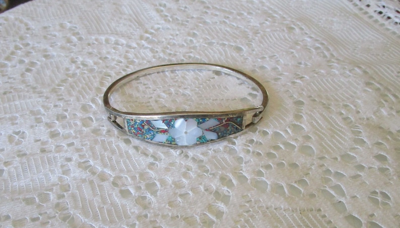 Silver Bracelet Southwestern Jewelry Turquoise Turquoise Bracelet Bracelet Mother of Pearl Mexican Silver Coral Coral Bracelet