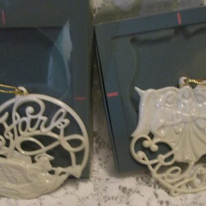 2, Lenox Ornaments, Christmas Ornament, Lenox Christmas, Angel Ornaments, Religious Ornament, White Christmas, Lenox Angels