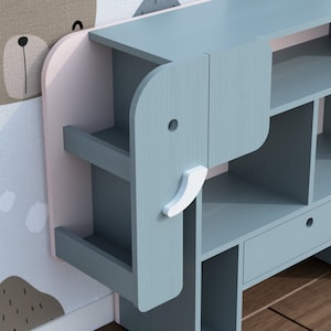 Bibliothèque Éléphant Midi (Version simplifiée) / Bibliothèque armoire Montessori / plans de menuiserie PDF téléchargeables