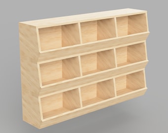 Toy storage bins / Stacked Montessori Toy boxes woodworking plans (Modular design)