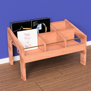 Vinyl record display unit - low profile 2x3 woodworking plans - PDF download