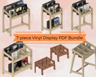 7-Piece Vinyl Display Bundle: Transform Your Space with DIY Record Stands - A Must-Have for Audiophiles & Decor Lovers