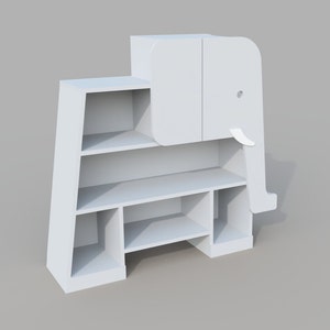 Elephant bookcase / Montessori cabinet bookshelf / downloadable PDF woodworking plans image 5