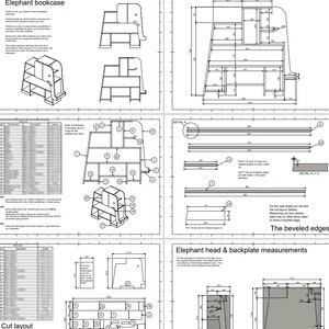 Elephant bookcase / Montessori cabinet bookshelf / downloadable PDF woodworking plans image 4