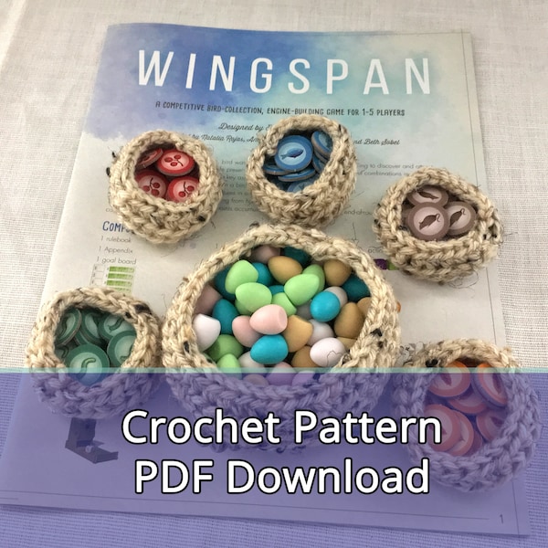 CROCHET PATTERN - Wingspan Bird Nests - Instant PDF Download