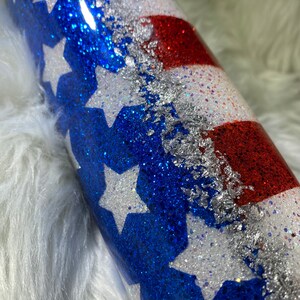 Amerika rot weiß und blauer Glitzer Becher