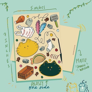 Thank you Meowy Much briefkaart van 5 x 7 inch