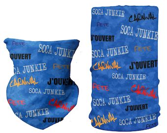 Soca Junkie Carnival Face Bandana/Neck Gaiter/Multifunctional Headband by Carnival Mode | Caribbean | Face Covering