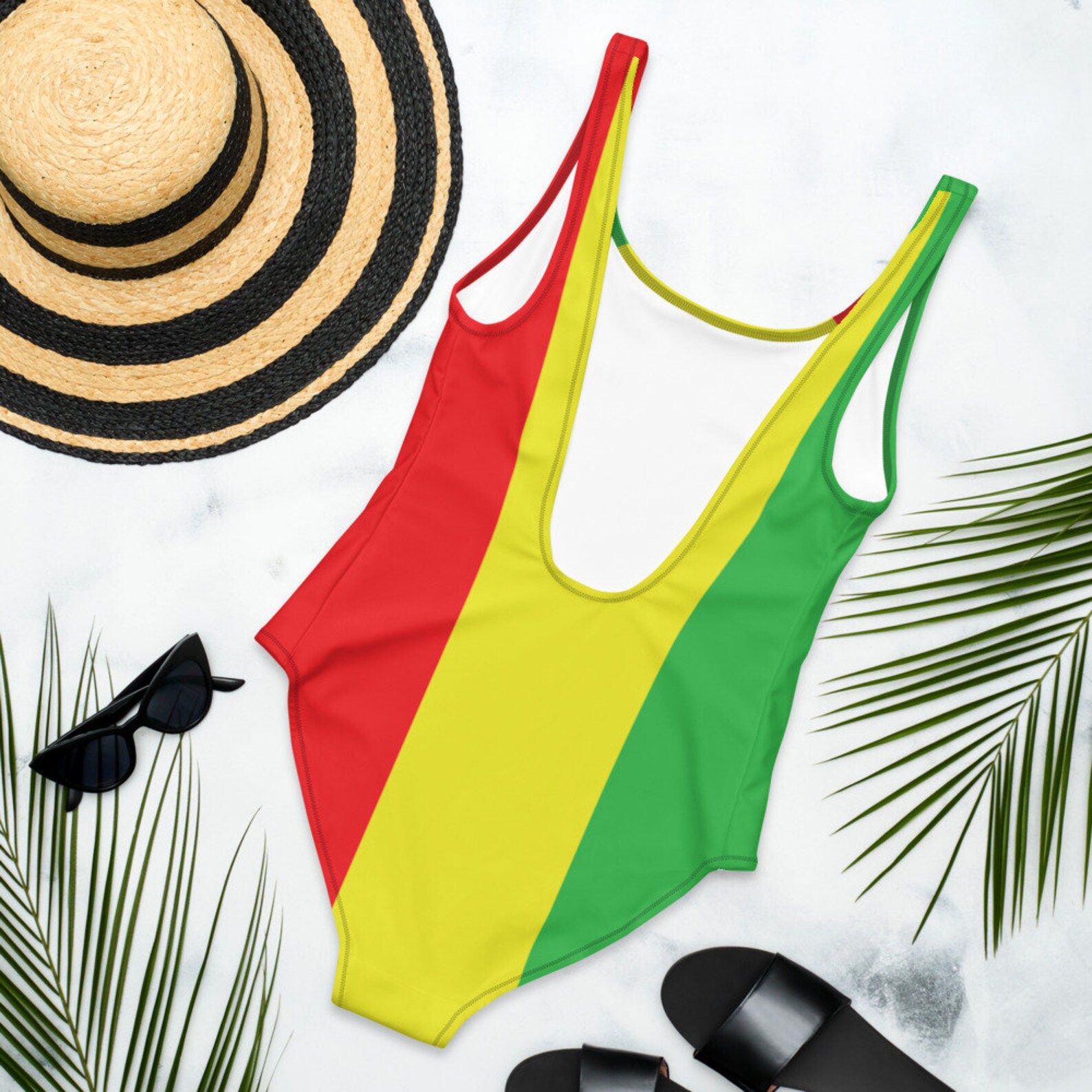 Rasta Swimsuit Jamaica Swimwear Caribbean Swimwear Etsy UK