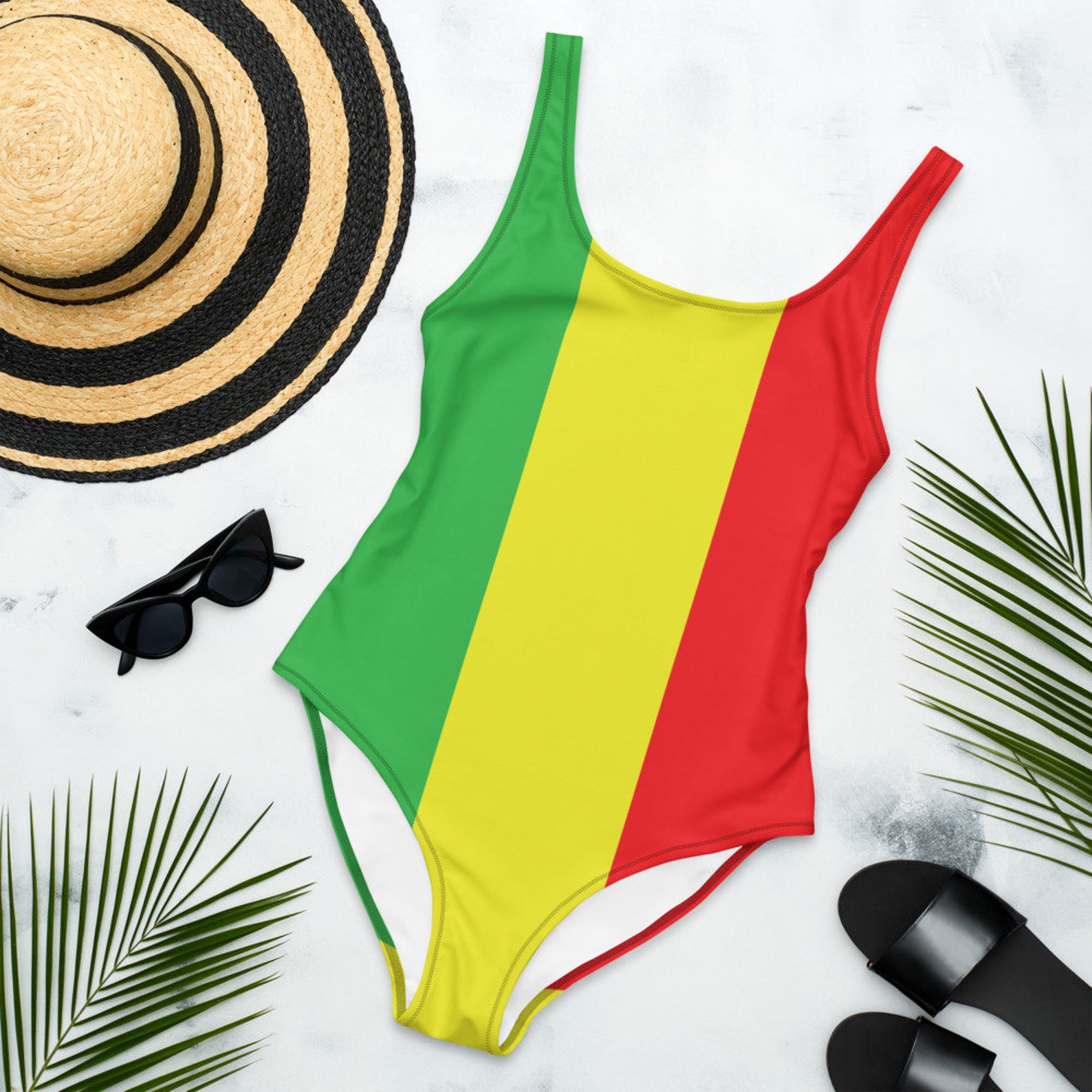 Rasta Swimsuit Jamaica Swimwear Caribbean Swimwear Etsy UK