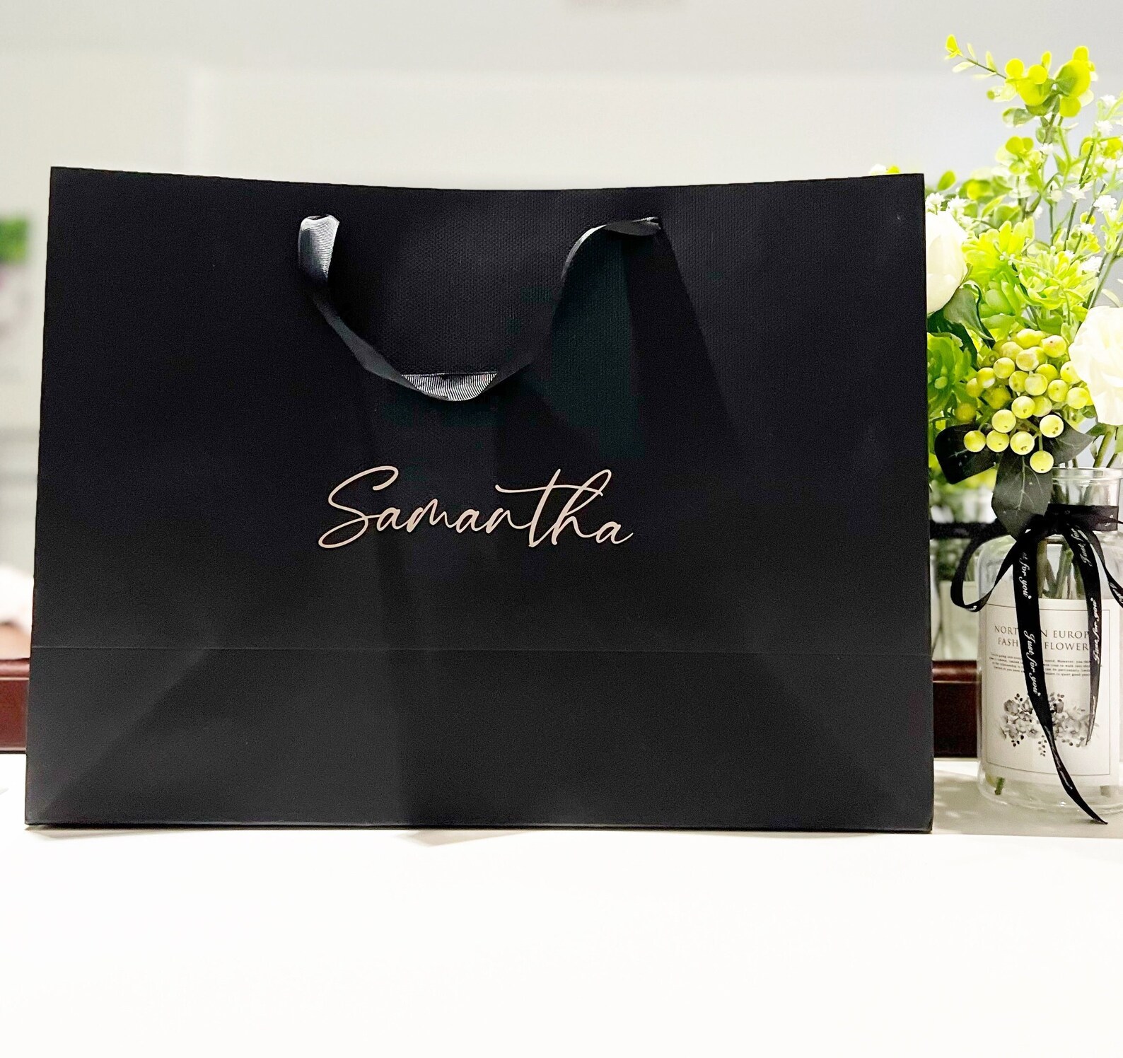 Personalized Gift Bags Large Black Gift Bags Gift Bags Etsy