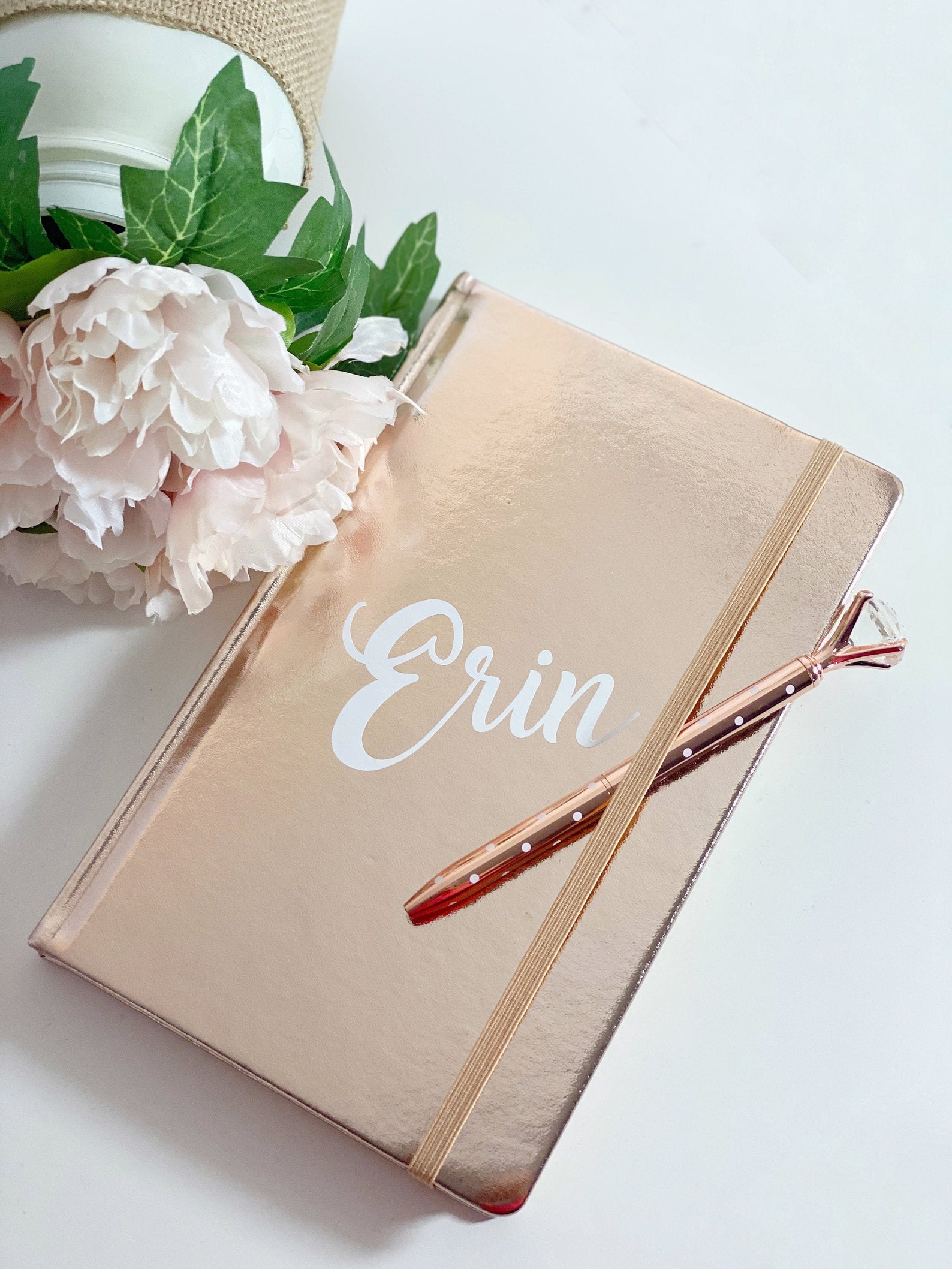 Metallic rose gold journal and bling setjournal and pen Etsy