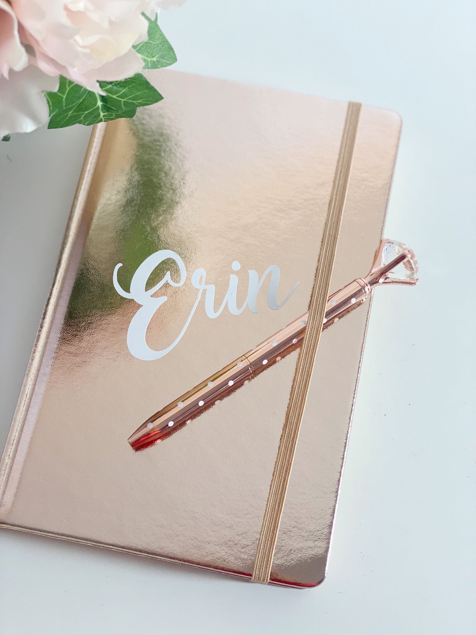 Metallic rose gold journal and bling setjournal and pen Etsy