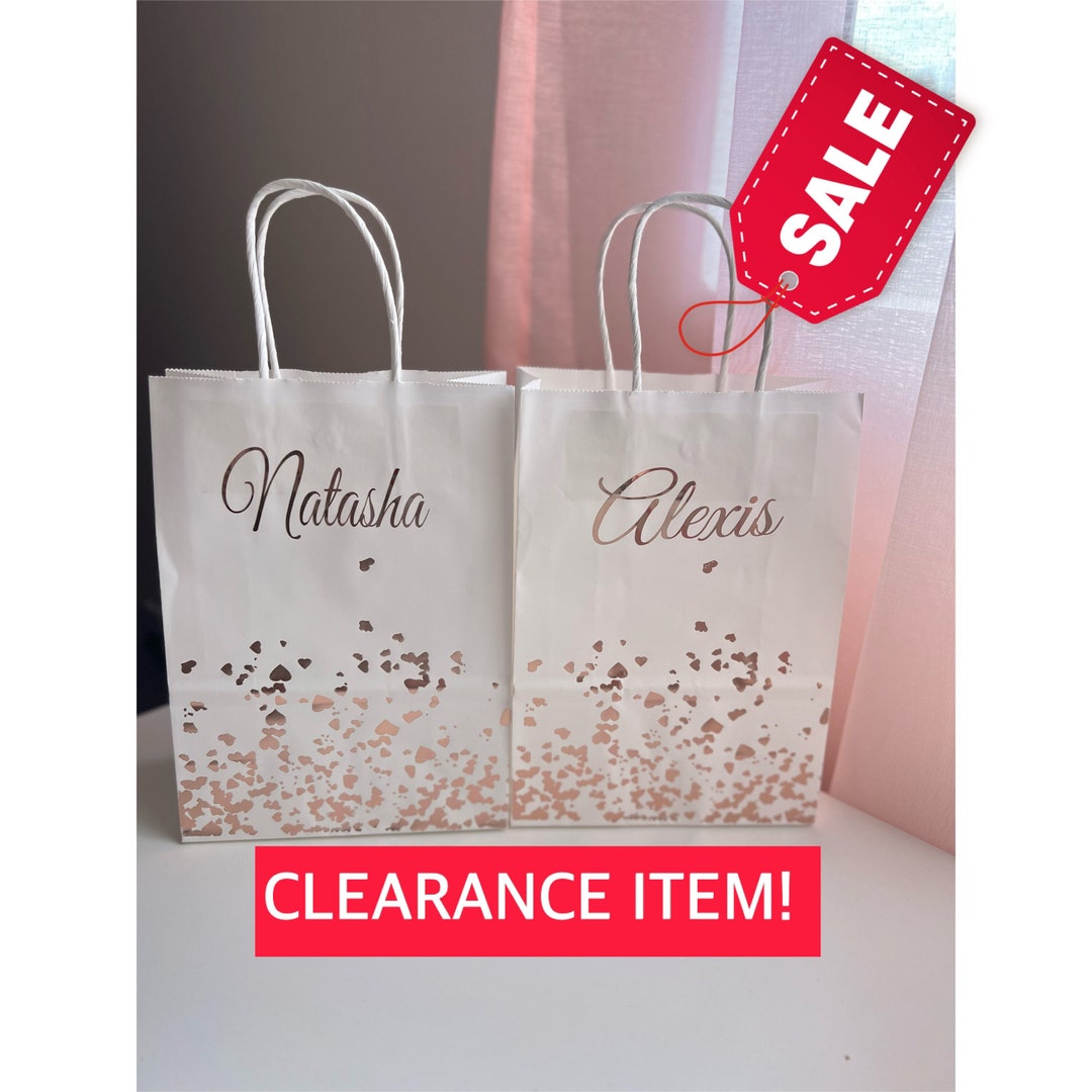 Rose Gold Gift Bags Personalized Gift Bags Party Gift Bags Etsy