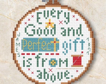 Every Good Gift Counted Cross Stitching, Christian Cross-Stitch, Inspiration Bible Verse Crossstitch PDF