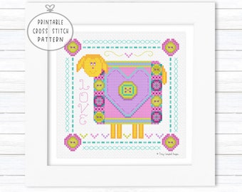 Love Cross Stitch, Sheep Cross-stitch Pattern, Cross-stitch Hearts, Quilt Crossstitch, Christian CrossStitch, Cross Stitch Sheep Embroidery