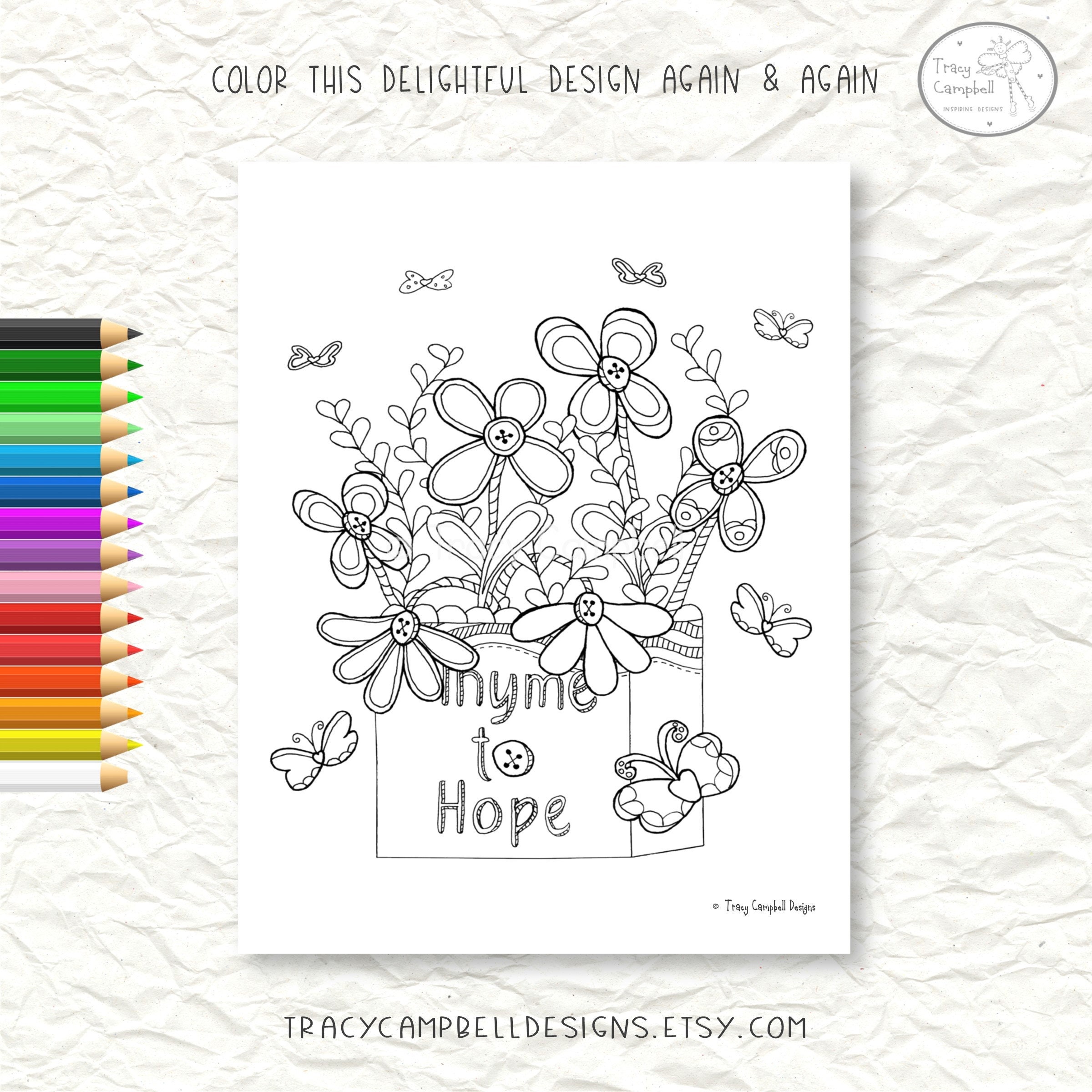 Poppy & Marigold Coloring Set Printable – Hope and Whimsy Co