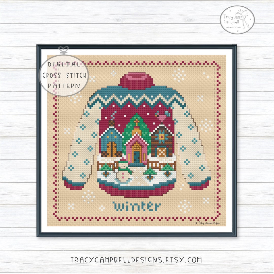 Sweater Cross Stitch Pattern Winter Scene Cross Stitch Etsy