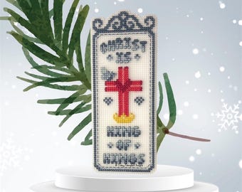Christ is King of Kings Counted Cross Stitch Bookmark Pattern PDF