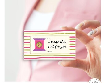 Cross-Stitch Inspired Gift Tags: Homemade Craft Labels (PDF)