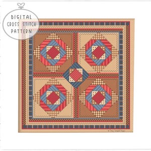 Four-Patch Counted Cross-Stitch, Cross Stitch for Quilters, Primitive Shaker Cross Stitching PDF