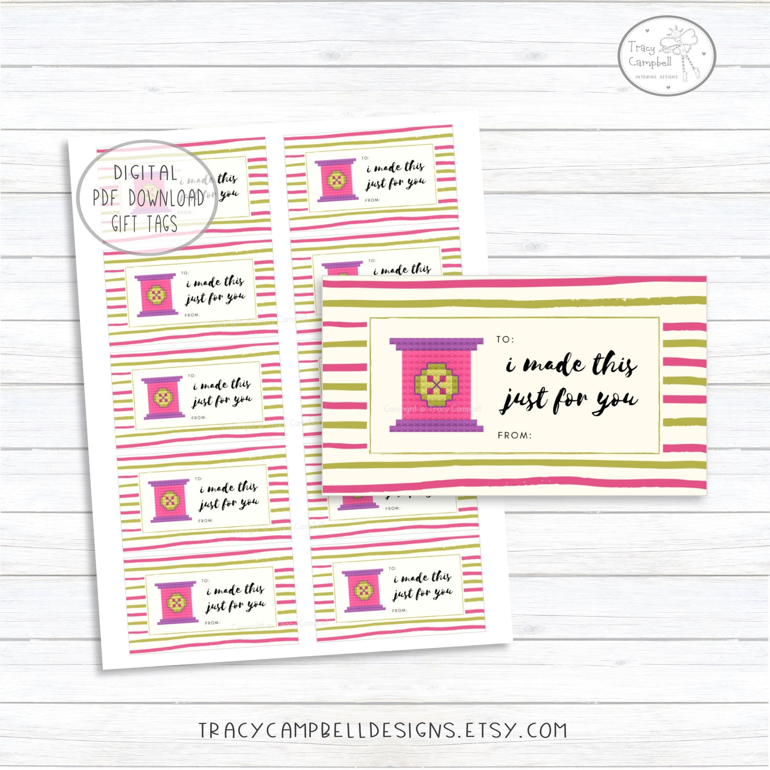 I Made this Just for You Gift Tags Handmade Printable Gift | Etsy