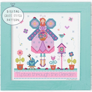 Butterfly Angel Garden Cross-Stitch Pattern: (PDF Download)