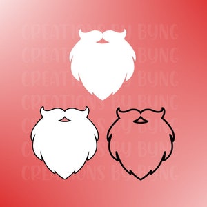 Santa Beard & Mustache svg png Dateien | Schnittdateien für Cricut/Silhouette | Frohe Weihnachten | Weihnachtsmann | Santa Face | Digitaler Download