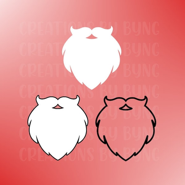 Santa Beard & Mustache svg png Files | Cut Files for Cricut/Silhouette | Merry Christmas | Santa Claus | Santa Face | Digital Download