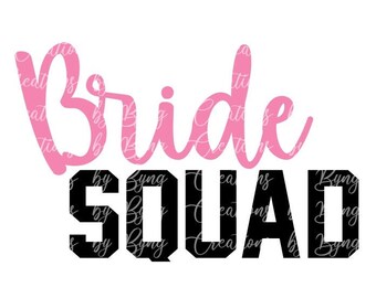 Novia escuadrón svg png Archivos / Cortar archivo para Cricut / Silueta / Descarga digital