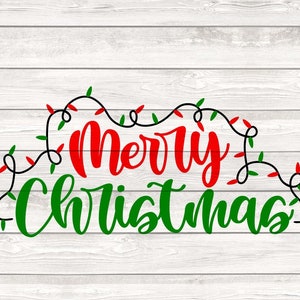 Merry Christmas Lights svg png Files for Cricut/Silhouette | Christmas | Digital Download