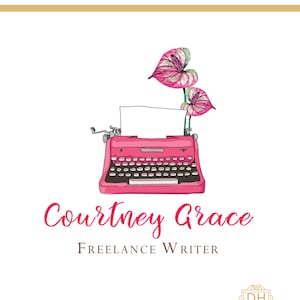 Premade Pink Typewriter Logo