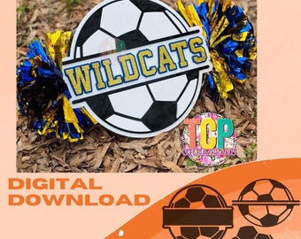 Blank Split Soccer Cheer/Spirit Stick Design File (SVG, DXF, AI & Lightburn)