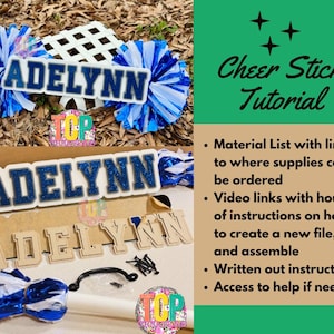 Zelfstudie cheerstick-zelfstudie| Handleiding met volledige stapsgewijze instructies | Inclusief SVG-, DXF-, Ai- en Lightburn-bestanden