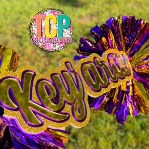 Student Name Cheer Stick| Cheer| Fully Customizable | Pom Poms