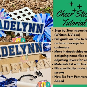 Cheer Stick Tutorial: SVG DXF Ai Lightburn Files (Digital Download)