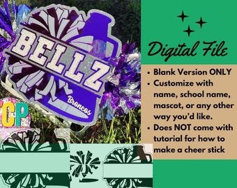 Cheer Stick Design File: Pom Pom & Megaphone SVG DXF AI