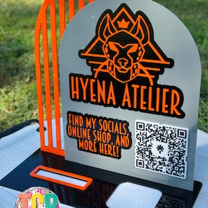 Profesjonalna konfiguracja sprzedawcy: niestandardowy znak wyświetlacza z kwadratowym czytnikiem kart i uchwytem na wizytówki