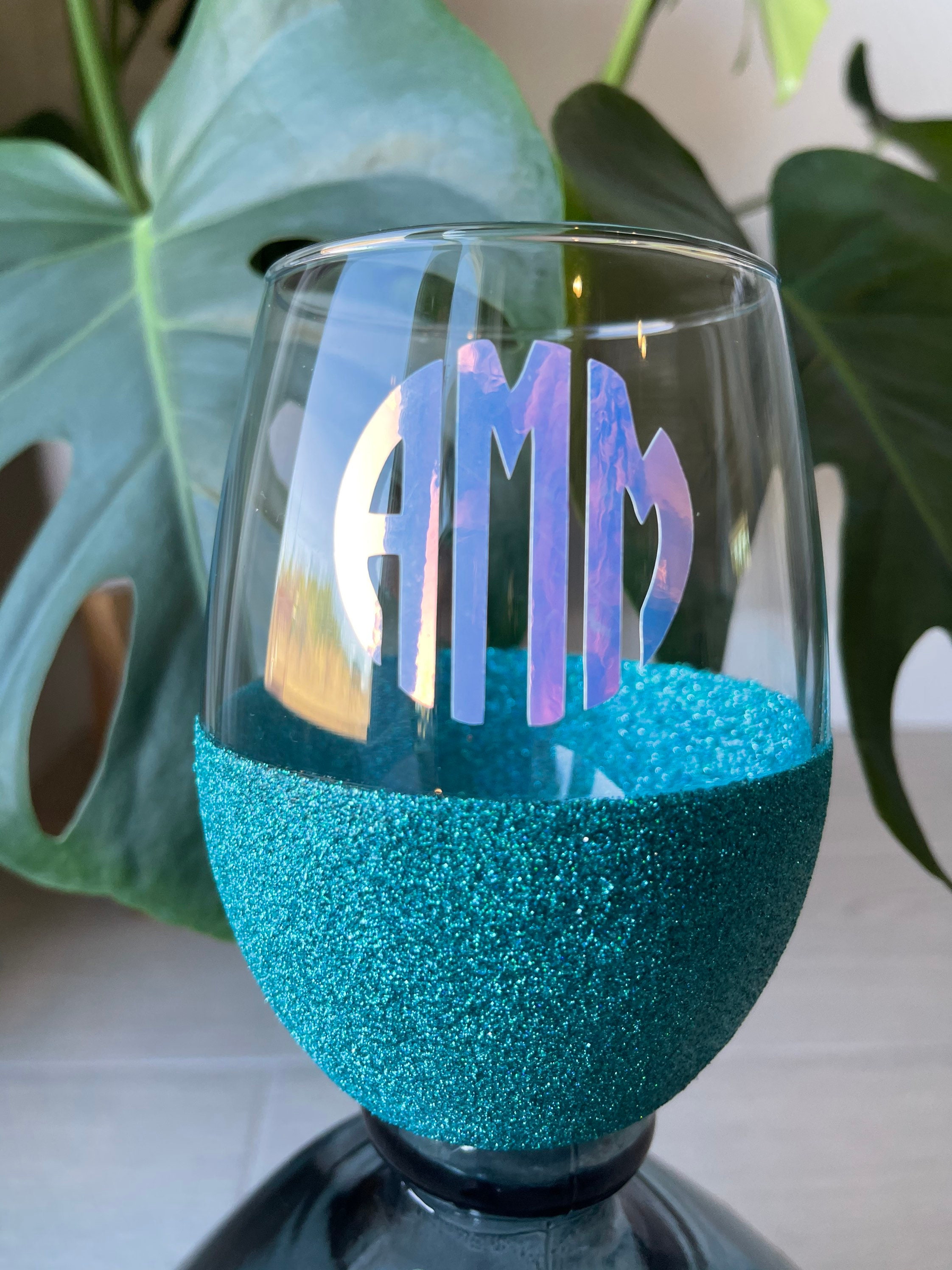 Personalized wine glassNEW COLORSglitter wine glass-custom | Etsy