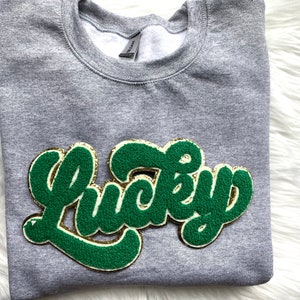 New GREEN 3 Inch Chenille Letters Gameday Shirts Chenille Letters Iron on  Patches Iron on Letters Christmas Sweatshirts 