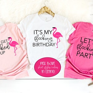 Flamingo Bachelorette Shirts - Bachelorette Party Tees - Bride Shirts - Let's Get Flocked Up Shirts