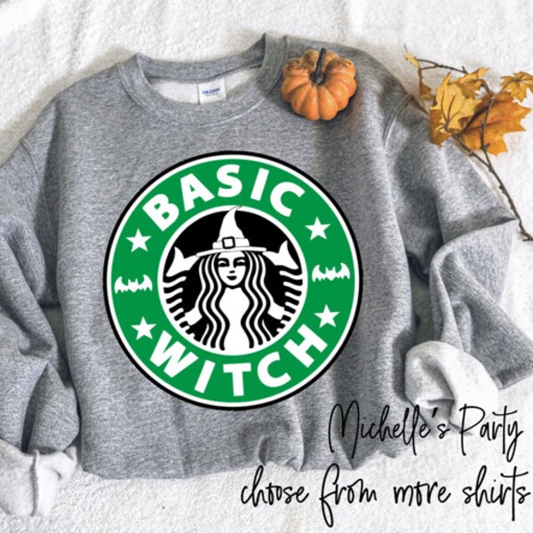 Minimalist Halloween witch graphic sweatshirt