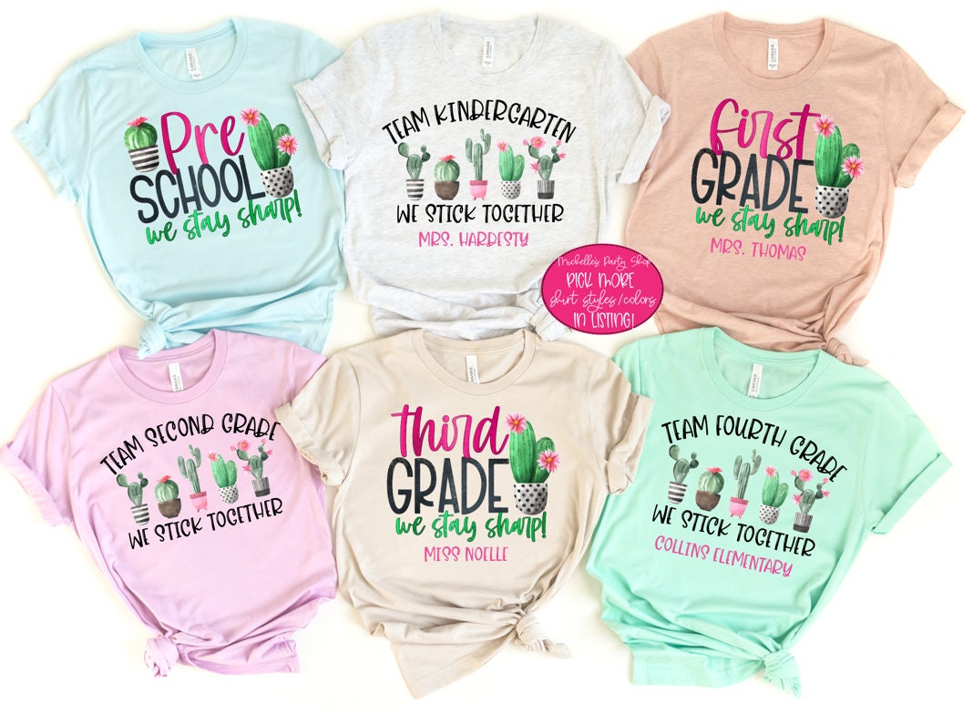 Cactus Teacher Tees - We stay Sharp Teacher Shirts - Custom Teacher -…