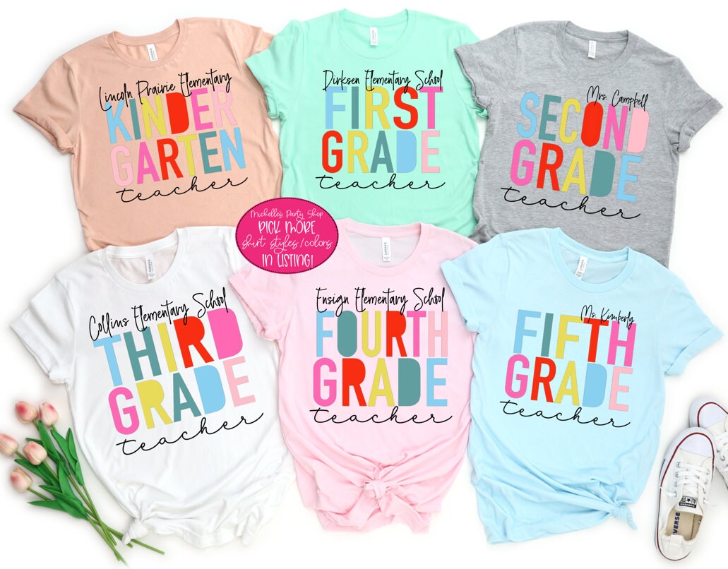 Kindergarten Teacher Tees - Back to School Teacher Shirts - Personali…