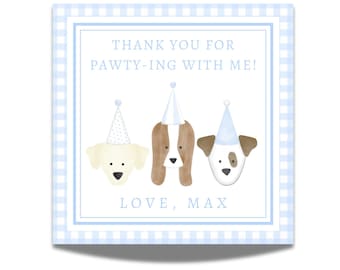 Puppy dog Party Favor Tag / watercolor puppy birthday / puppy theme / puppy dog / dog theme / watercolor puppy dog party tag