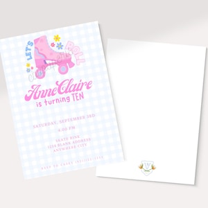 Roller Skate Birthday Invitation: Let&#39;s Roll Party Theme (Digital)