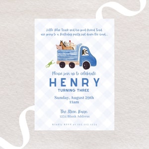Little blue truck Invitation | little blue truck | watercolor little blue truck | beep beep | little blue truck theme | little blue truck